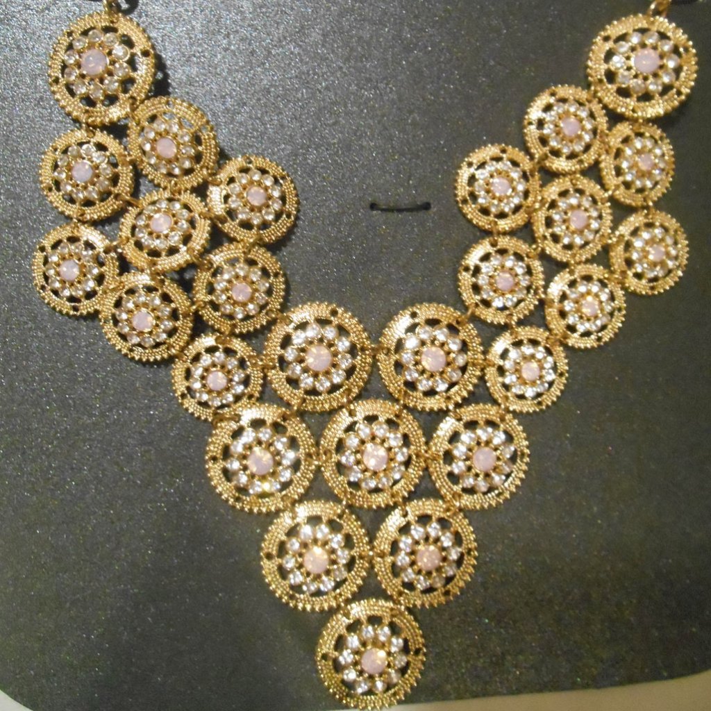 Sophia & Kate Goldtone & Crystals Statement Neckla